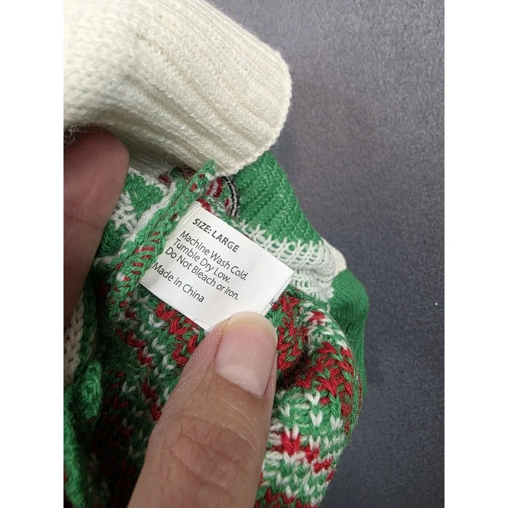 Holiday 'Oh Deer' Green & White Dog Sweater